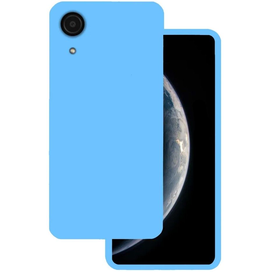 Силиконовый чехол SILICONE CASE для Samsung Galaxy A03 Core голубой