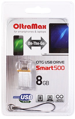 USB  8Gb OltraMax 500 SMART Grey OTG