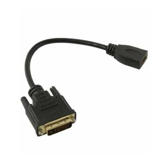 Кабель HDMI >--> DVI-D  0.15м EXEGATE EX-CC-HDMIF-DVIM-0.15 (19F/25M, 0,15м, позолоченные контакты) (EX294675RUS)
