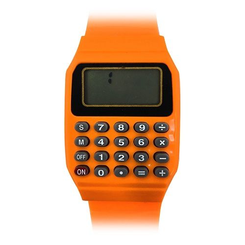 Часы ручные с калькулятором оранжевые WC-01