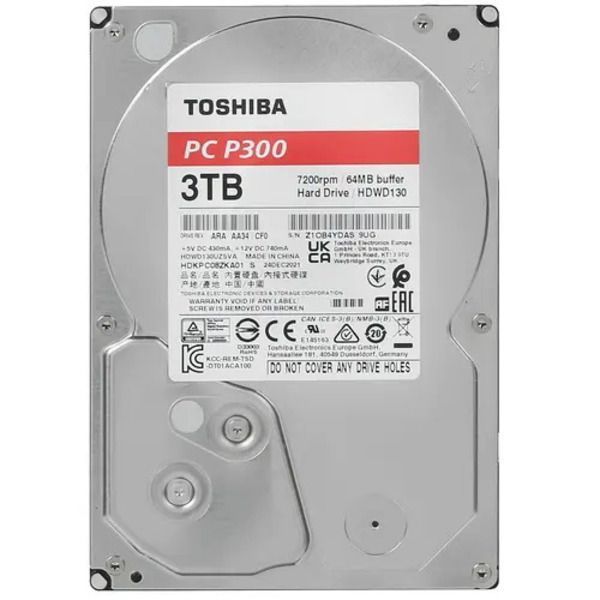 Внутренний HDD 3.5" 3TB Toshiba P300 High-Performanc HDWD130UZSVA 