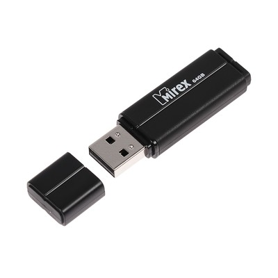 USB 64Gb Mirex LINE чёрный (ecopack)