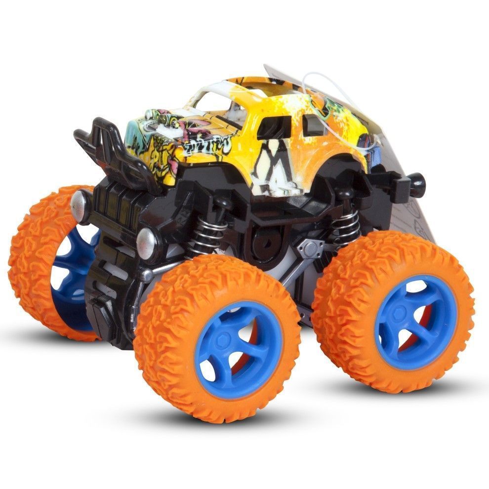 Машинка Handers Бигфут: Кислотный монстр (8,5 см, вращ. на зад. колёсах, 4WD, оранжевый