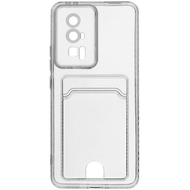 Задняя накладка ZIBELINO Silicone Card Holder для Xiaomi Poco X5 Pro 5G (прозрачный) защита камеры