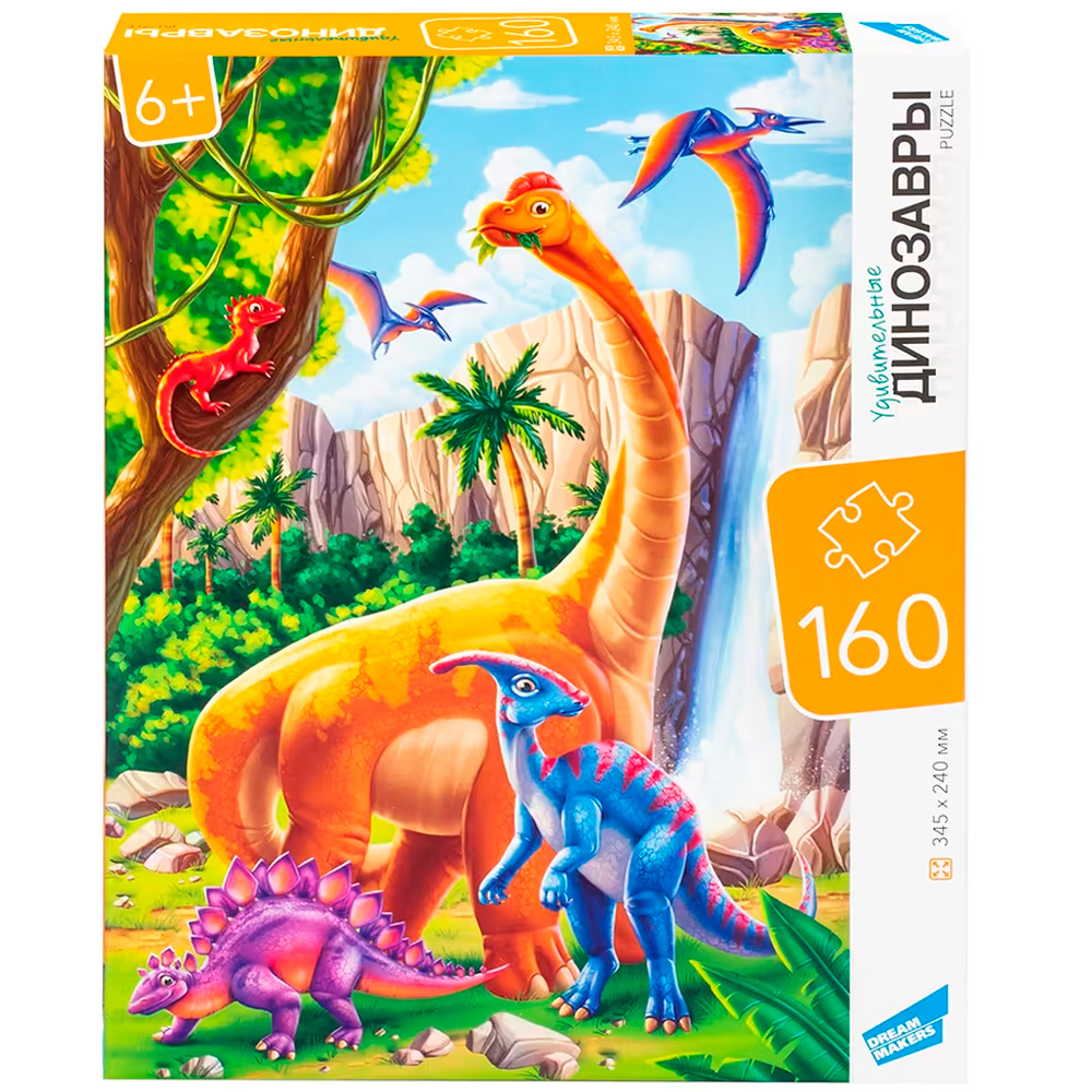 Пазл "160 Динозавры" DREAM MAKERS-BOARD GAMES RI1604