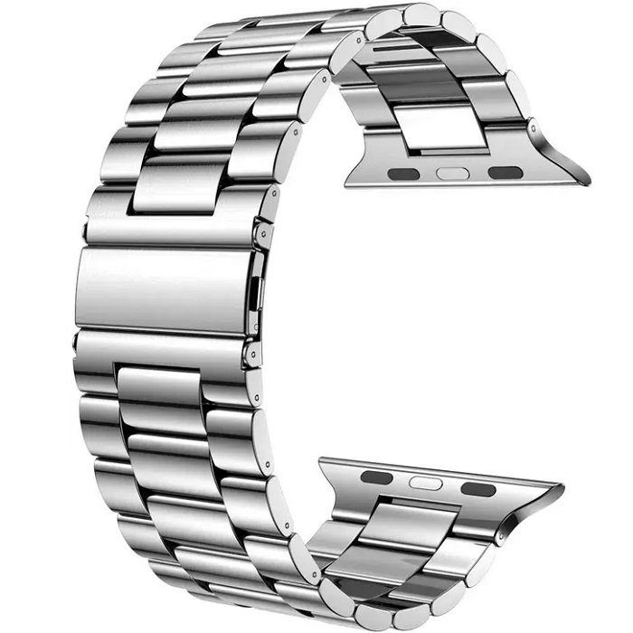 Металлический блочной ремешок NONAME для Apple Watch (series 1-9 SE) 42/44/45/49мм серебристый