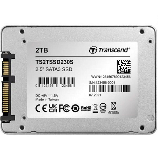 Накопитель SSD 2.5" 2Tb Transcend TS2TSSD230S SATA III 6Gb/s 3D NAND