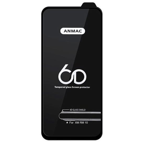 Противоударное стекло 6D ANMAC для Xiaomi Redmi 10 Black