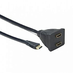 Разветвитель HDMI <--< 2*HDMI CABLEXPERT DSP-2PH4-002 (1компьютер =>2 монитора), пасcивный, Full-HD, 3D, 1.4v