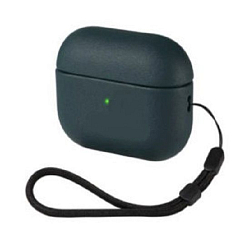 Силиконовый чехол Leather Case AirPods Pro 2 №02 тёмно-зелёный