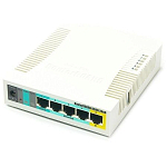 Точка доступа MikroTik RB951Ui-2HnD RouterBOARD 951Ui-2HnD with 600Mhz CPU, 128MB RAM, 5xLAN, built-in 2.4Ghz 802b/g/n