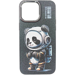 Cиликоновый чехол Air Case для iPhone 14 , Magssafe  "Панда-космонавт"