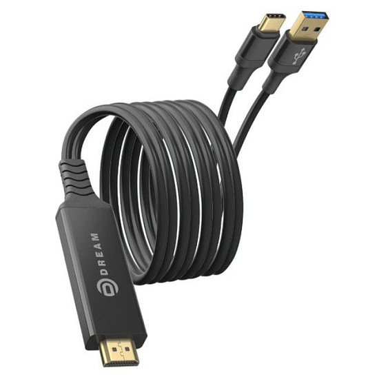Кабель HDMI <--> USB 3.0/Type-C  2.0м DREAM HD01 черный