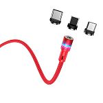 Кабель USB <--> Lightning/MicroUSB/Type-C  1.2м HOCO U98 красный
