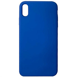 Задняя накладка SILICONE CASE для iPhone XS Max серо-голубой (не оригинал)