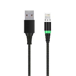 Кабель USB <--> Lightning  1.0м SMARTBUY (iK-510mt-2) черный, магнитный наконечник