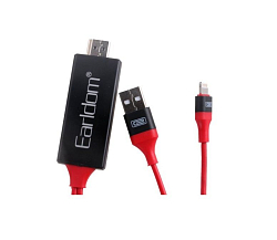 Кабель HDMI <--> Lightning  2.0м EARLDOM ET-A505 красный