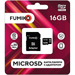 Micro SD 16Gb FUMIKO Class 10 c адаптером SD)