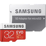 Micro SD 32Gb Samsung Class 10 Evo Plus UHS-I U1 (20/95 Mb/s) + SD адаптер (MB-MC32GA/APC)