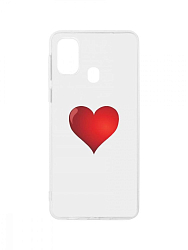 Задняя накладка ZIBELINO Art для Samsung M21/M30s (прозрачный) сердце