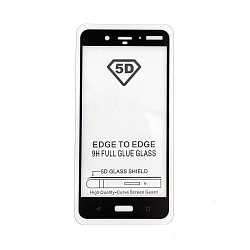 Противоударное стекло 5D NONAME для SAMSUNG Galaxy A20/A30/A50, черное, полный клей, в техпаке