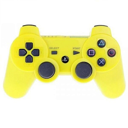 Геймпад БП для SONY PS3 Dual Shock Yellow (не оригинал) (в техпаке)