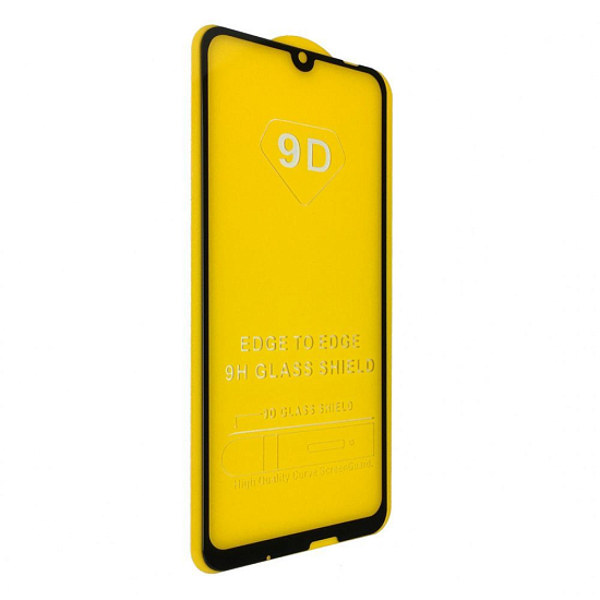 Противоударное стекло 9D NONAME для Huawei 9E / Y6 (2019) черное, полный клей