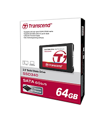 Накопитель SSD 2.5" 64Gb TRANSCEND SSD340, SATA-III, R/W - 520/290 MB/s JMF667H,MLC