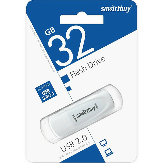 USB 32Gb Smart Buy Scout белый, USB 3.1