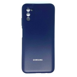 Задняя накладка SILICONE COVER для Samsung A03S тёмно-синий