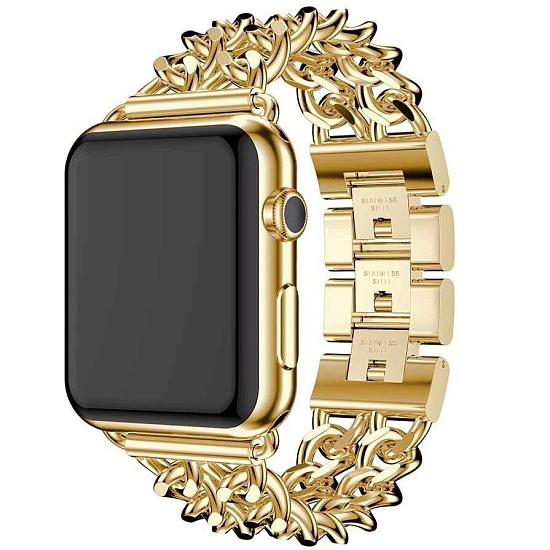 Металлический браслет NONAME на Apple Watch 1/2/3/4/5 (38/40), Золотой, из звеньев