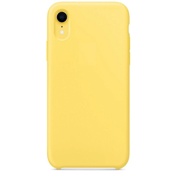 Задняя накладка SILICONE CASE для iPhone XR желтая (не оригинал)