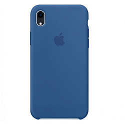 Задняя накладка Silicone CASE для iPhone XR синяя (не оригинал)