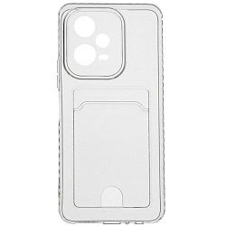 Задняя накладка ZIBELINO Silicone Card Holder для Xiaomi Poco F5 Pro 5G (прозрачный) защита камеры