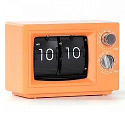 Классические перекидные часы Flip Clock TV, оранжевые с подсветкой (15*12*8см)