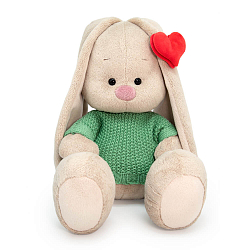 Мягкая игрушка Зайка Ми в свитере и с сердечком на ушке (малый), 18 см (SidS-610)