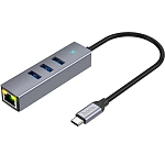USB-Хаб 3.0 HOCO HB34, Easy, 3USB, Type-C, серый