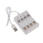 Зарядное устройство +4 аккумуляторов АА или ААА UC-24, USB, ток заряда 250 мА,белое 4057637