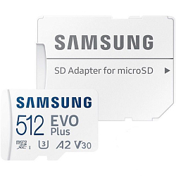 Micro SD 512Gb Samsung Class 10 Evo Plus U1 (R/W 130 MB/s) + адаптер SD
