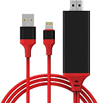 Кабель HDMI >-- Lightning  2.0м NONAME (доп. разъем USB 2.0)