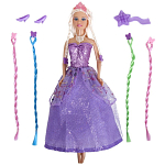 Кукла DEFA Lucy "Яркая модница" (цветные пряди, заколки и расческа, фиолетовый)