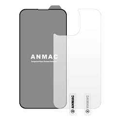 Противоударное стекло 3D ANMAC для iPhone 13 mini матовое с сеточкой (1137242) (+ пленка на заднюю крышку)