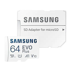 Micro SD 64Gb Samsung Class 10 Evo Plus U1 (R/W 130 MB/s) + адаптер SD (Уценка)
