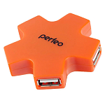USB-Хаб PERFEO (PF-HYD-6098H Orange) оранжевый, 4 порта