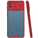 Силиконовый чехол REALM для Samsung Galaxy A02 (Красный) со слайд-камерой