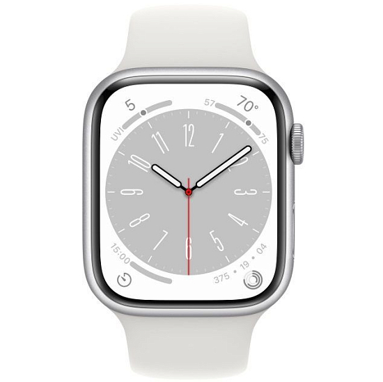 Часы Apple Watch Series 8 GPS, 45 мм, (MP6N3) Silver, Sport Band (LL)