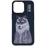 Cиликоновый чехол Air Case для iPhone 13 Pro , Magssafe  "Волк на стиле"