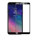 Противоударное стекло 9D NONAME для SAMSUNG Galaxy A6 Plus (2018), черное, полный клей