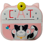 Детская камера c печатью фотографий Kid Joy, Cat Print Cam, 2,4'' HD экран, (P13) c картинкой кота, розовая