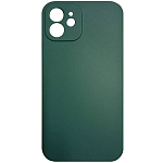 Cиликоновый чехол CTR для iPhone 12 тонкий с отверстием под камеру (темно-зеленый)